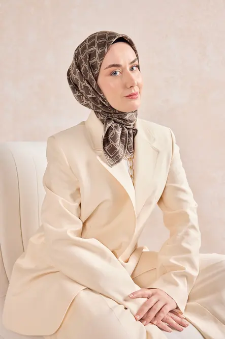 Silk Home Twill İpek Eşarp 11521-04 Zincir Kahverengi