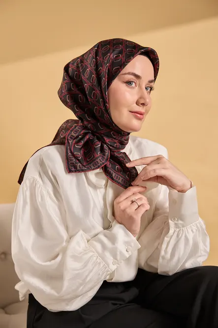 Silk Home Twill İpek Eşarp 11521-09 Zincir Siyah