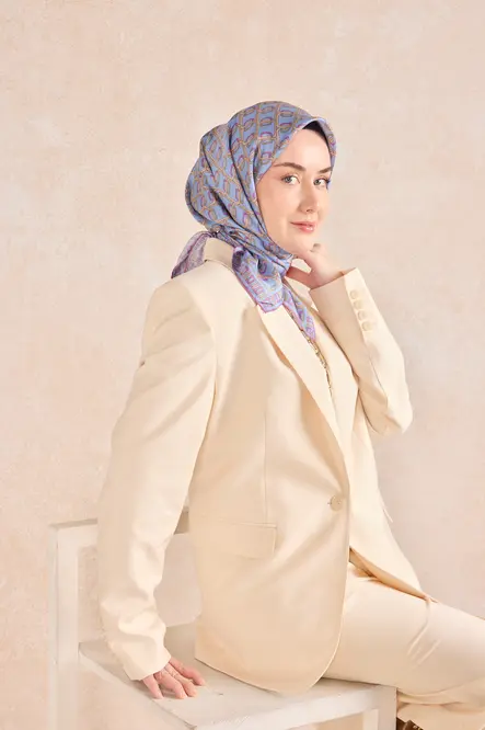 Silk Home Twill İpek Eşarp 11521-15 Zincir Bebe Mavi