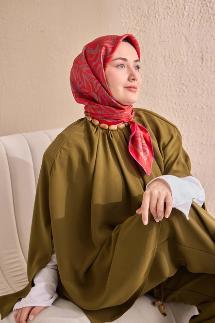 Silk Home Twill İpek Eşarp 11522-23 Kırmızı, Yeşil, Leylak