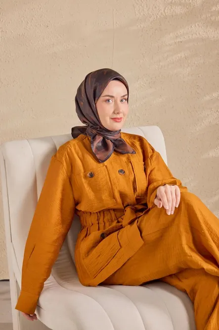Silk Home Twill İpek Eşarp 11527-20 Çikolata Kahve, Siyah
