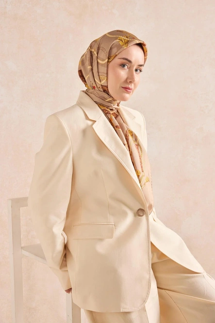 Silk Home Twill İpek Eşarp 11530-01 Bej, Gold