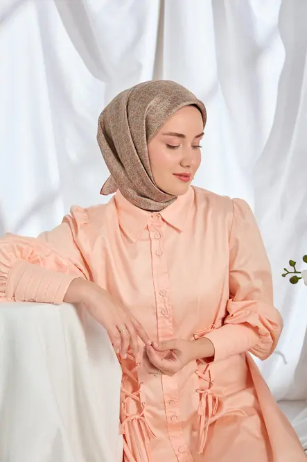 Silk Home Twill İpek Eşarp Mini Bouquet Vizon