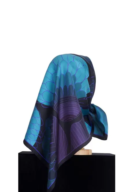 Zerafetim Twill İpek Eşarp Mor, Ultramarine