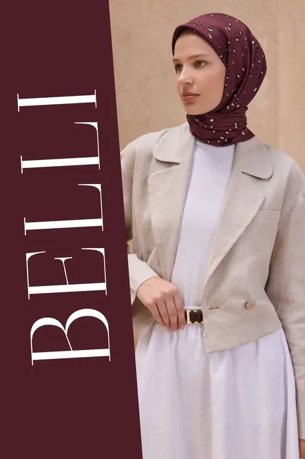 Belli Twill İpek Eşarp Leopar, Bordo