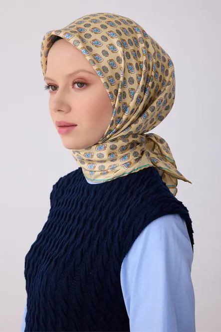 Belli Twill İpek Eşarp Limoni Sarı