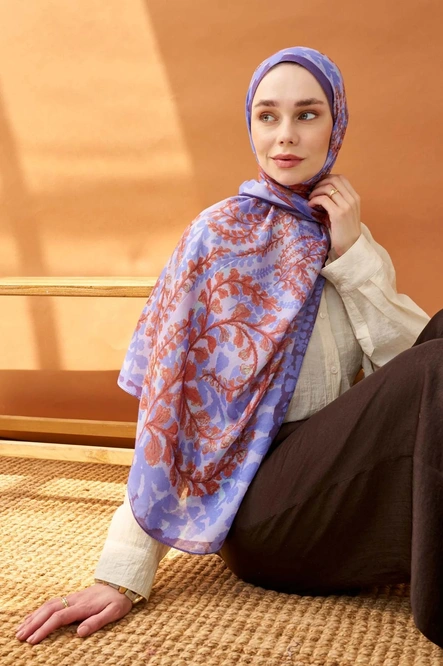 Silk Home Riva Şal Tencel Spring Blossoms Mor