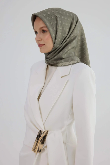 İpekhan Twill İpek Eşarp 53005 Zeytin Yeşili