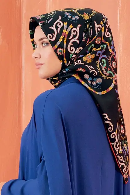 Armine Sura İpek Eşarp Siyah
