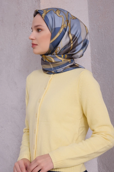 Belli Twill İpek Mavi, Gri