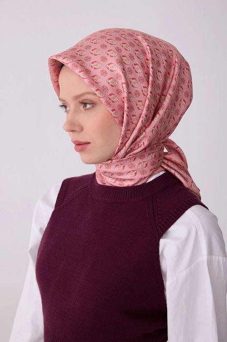 Belli Twill İpek Eşarp Pembe