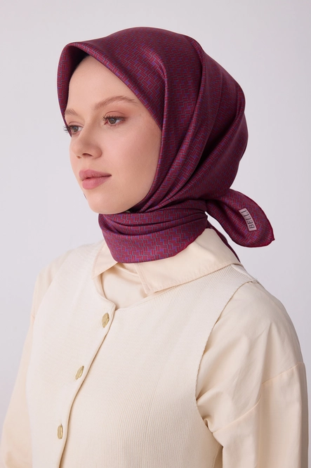 Belli Twill İpek Eşarp 4317-89 Bordo, Mor