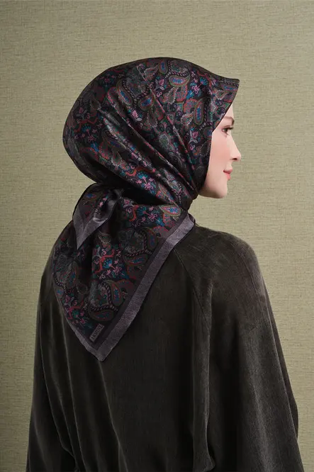 Armine Twill İpek Eşarp Siyah
