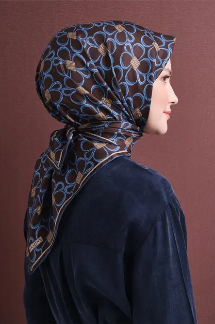 Armine Sura İpek Eşarp Kahverengi
