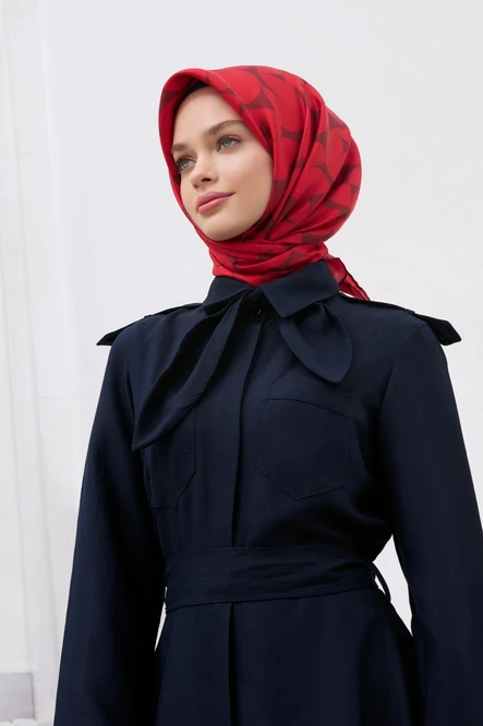 Belli Twill İpek Eşarp Kırmızı