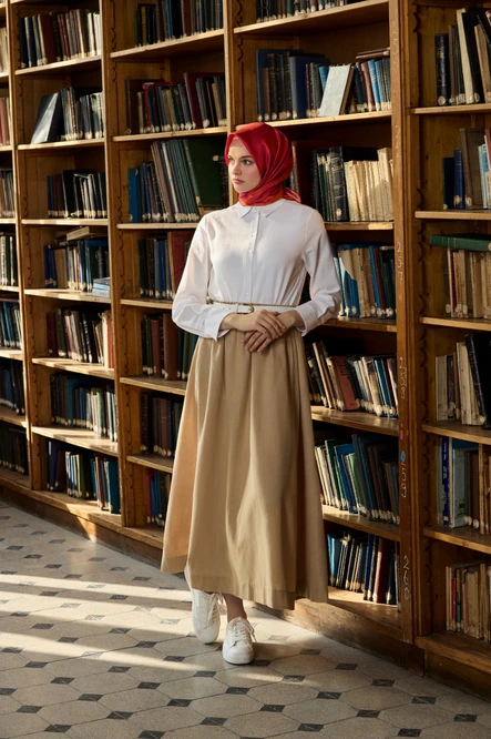 Belli Twill İpek Eşarp 4201-36 Turuncu, Mor