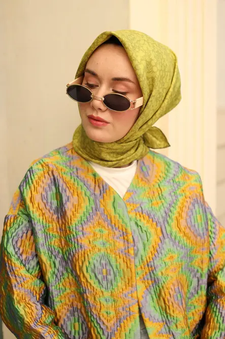 Silk Home Twill İpek Eşarp 11435-19 Asit Yeşil