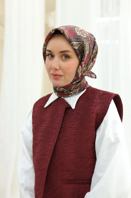Silk Home Twill İpek Eşarp 11456-27 Bordo