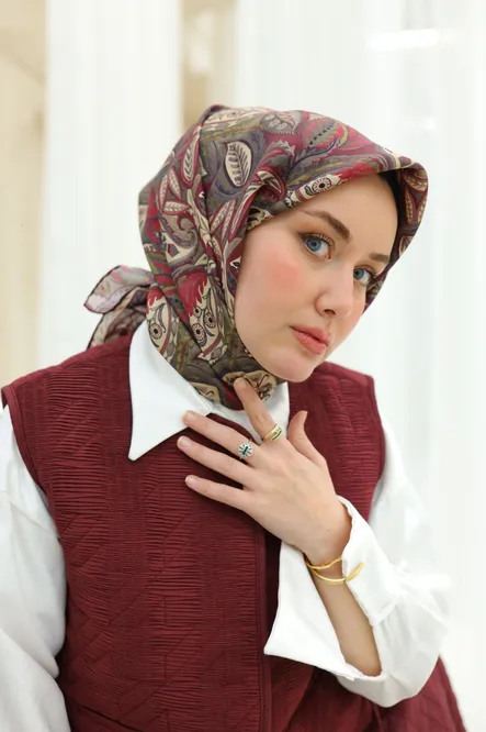 Silk Home Twill İpek Eşarp 11456-27 Bordo