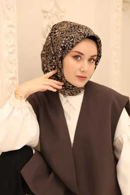 Silk Home Twill İpek Eşarp 11464-30 Siyah, Vizon