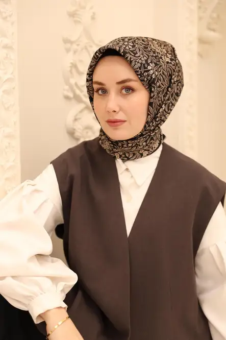 Silk Home Twill İpek Eşarp 11464-30 Siyah, Vizon