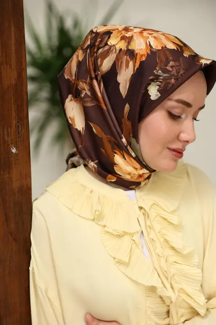 Silk Home Twill İpek Eşarp 11467-22 Acı Kahve