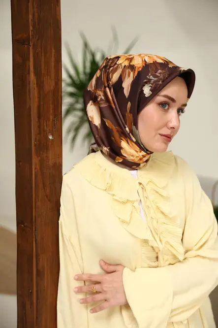 Silk Home Twill İpek Eşarp 11467-22 Acı Kahve