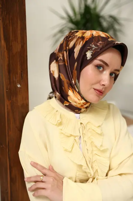 Silk Home Twill İpek Eşarp 11467-22 Acı Kahve