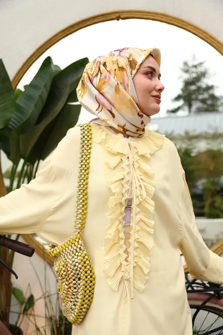 Silk Home Twill İpek Eşarp 11467-31 Taş, Yanık Sarı