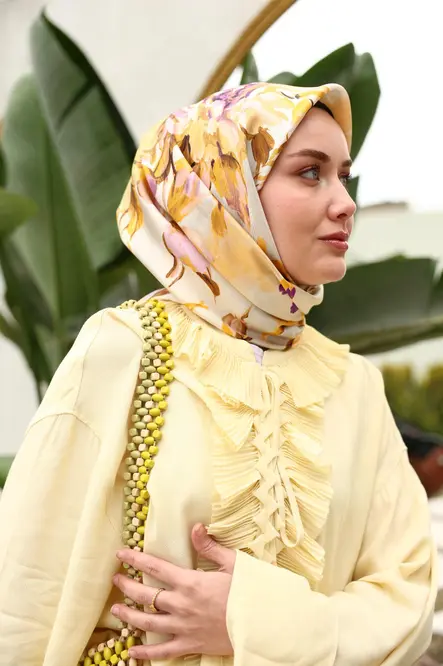 Silk Home Twill İpek Eşarp 11467-31 Taş, Yanık Sarı