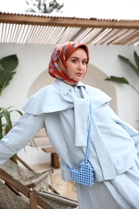 Silk Home Twill İpek Eşarp 11467-34 Koyu Turuncu