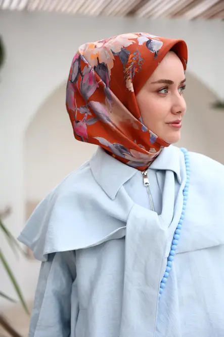 Silk Home Twill İpek Eşarp 11467-34 Koyu Turuncu