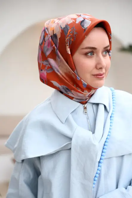 Silk Home Twill İpek Eşarp 11467-34 Koyu Turuncu