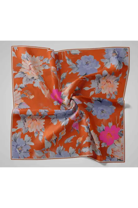 Silk Home Twill İpek Eşarp 11467-34 Koyu Turuncu