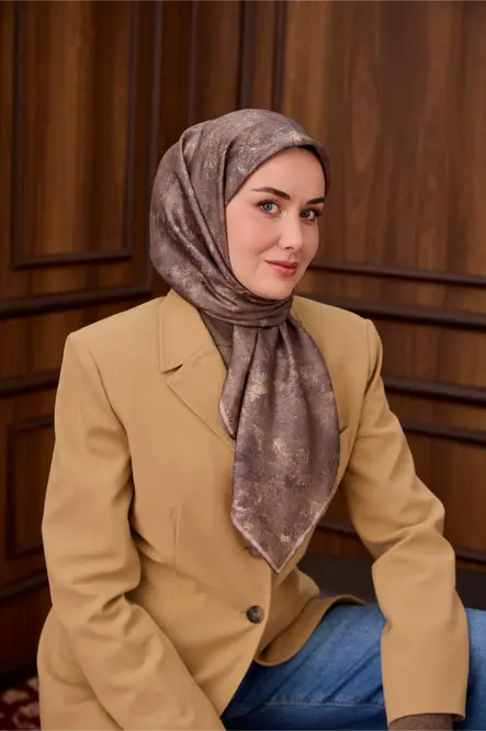 Silk Home Twill İpek Eşarp Vizon 11487-12