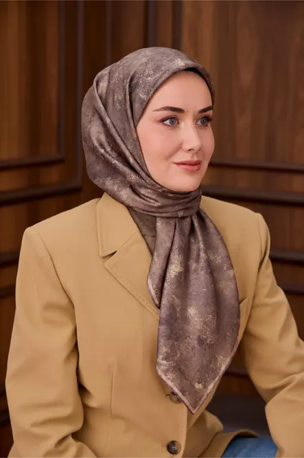 Silk Home Twill İpek Eşarp Vizon 11487-12