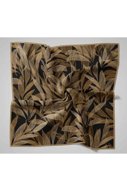 Silk Home Twill İpek Eşarp 11488-04 Siyah, Gold