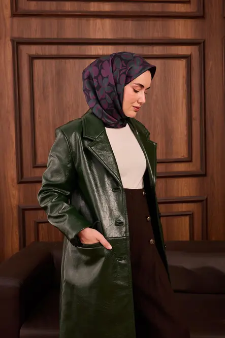 Silk Home Twill İpek Eşarp 111494-03 Siyah, Mor, Çağla