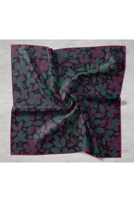 Silk Home Twill İpek Eşarp 111494-03 Siyah, Mor, Çağla