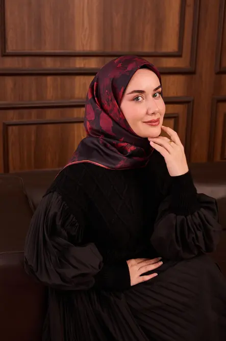 Silk Home Twill İpek Eşarp 11497-02 Kırmızı, Siyah