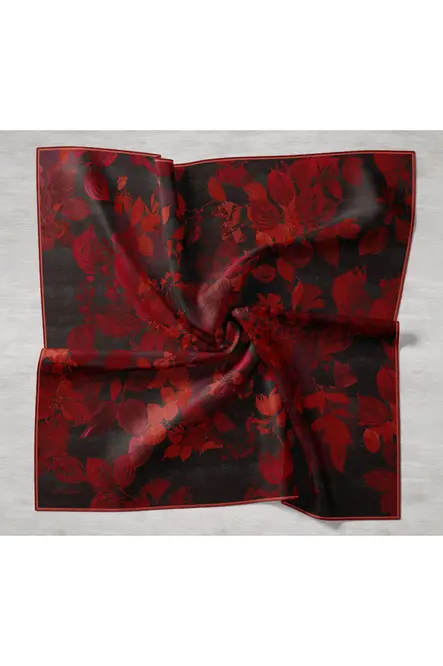 Silk Home Twill İpek Eşarp 11497-02 Kırmızı, Siyah