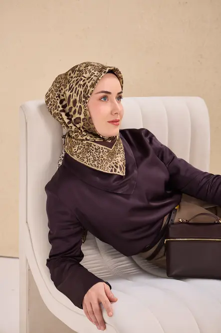 Silk Home Twill İpek Eşarp 11506-04 Leopar Butter Yellow