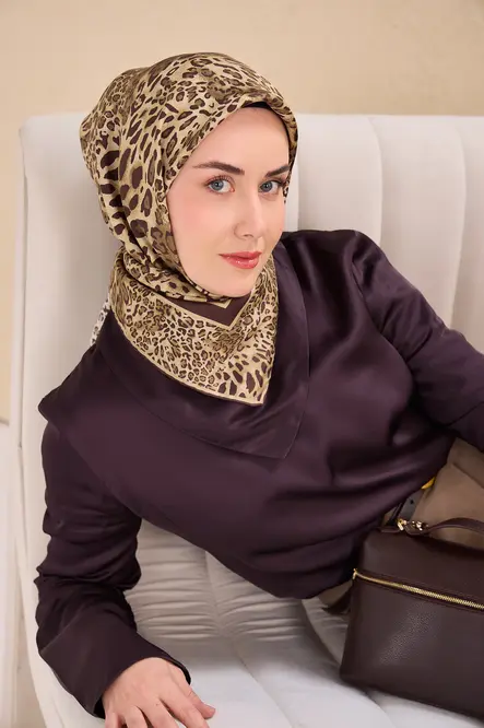 Silk Home Twill İpek Eşarp 11506-04 Leopar Butter Yellow