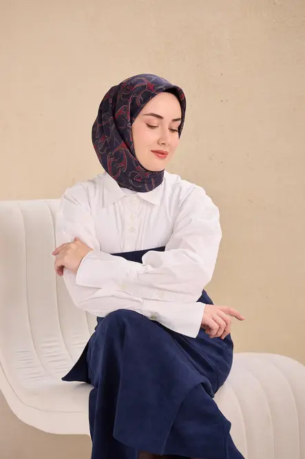 Silk Home Twill İpek Eşarp 11509-11 Barok Lacivert