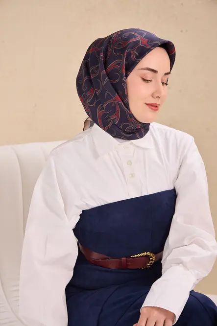 Silk Home Twill İpek Eşarp 11509-11 Barok Lacivert