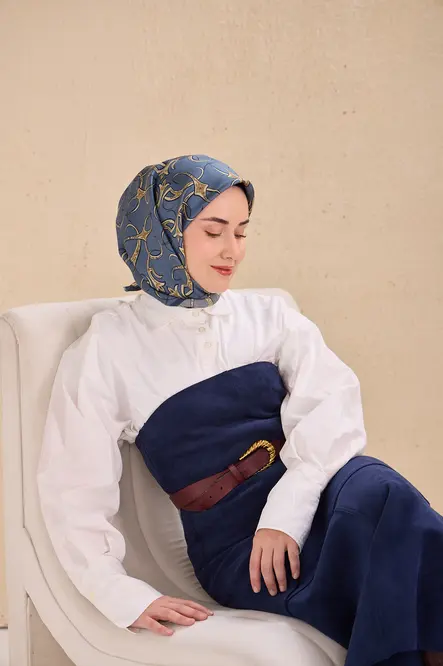 Silk Home Twill İpek Eşarp 11509-16 Barok İndigo