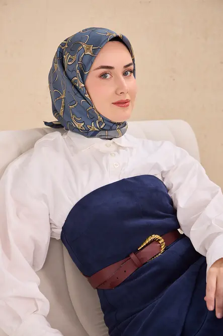 Silk Home Twill İpek Eşarp 11509-16 Barok İndigo