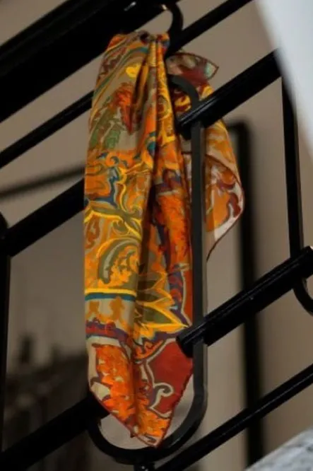 Silk Home Twill İpek Eşarp 11512-07 Koyu Turuncu Art Desen