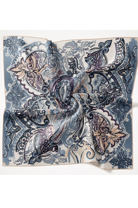 Silk Home Twill İpek Eşarp 111512-29 Bebe Mavi, Art Desen