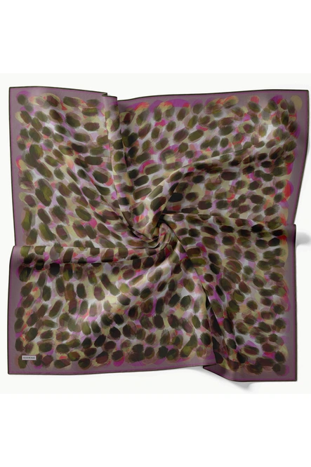 Silk Home Twill İpek Eşarp 11518-16 Kahverengi, Pembe, Yeşil, Mor